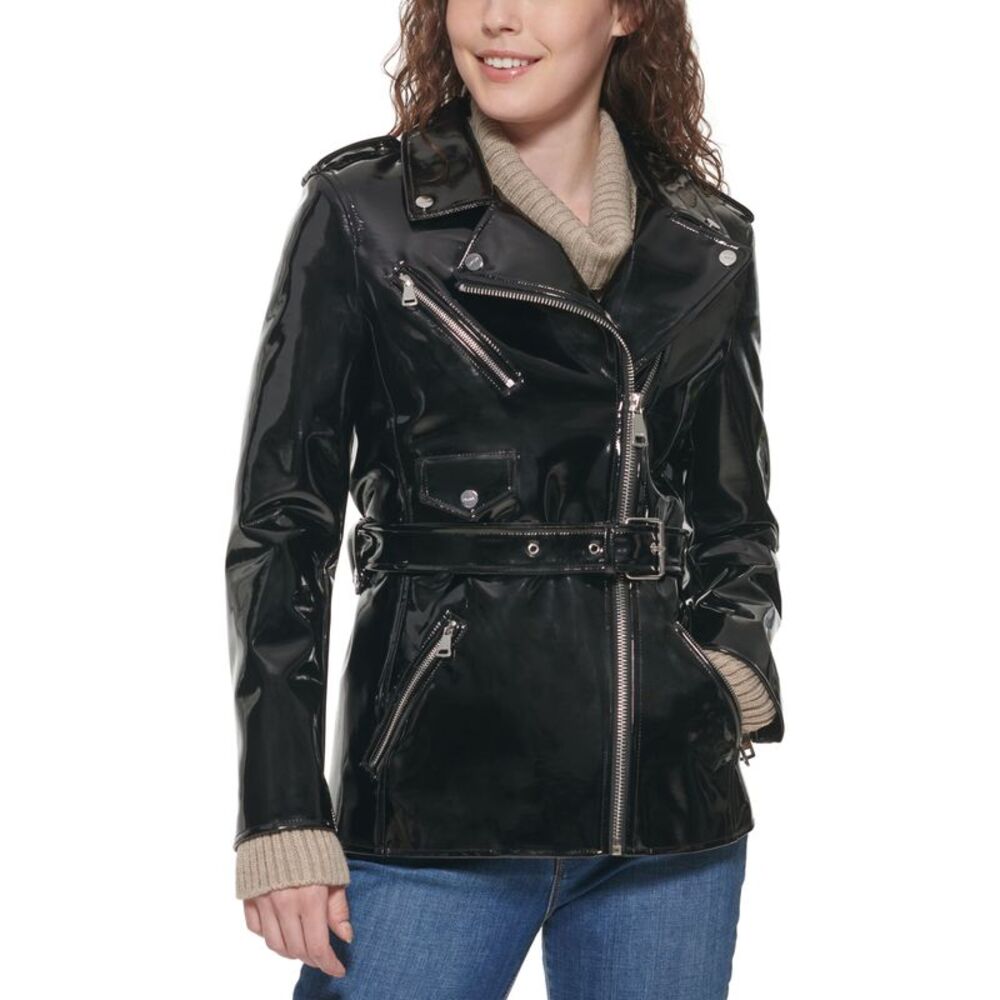 DKNY Belted Moto Jacket